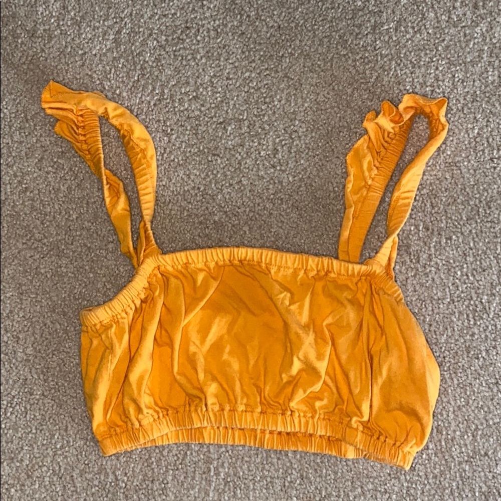 orange/yellow crop top